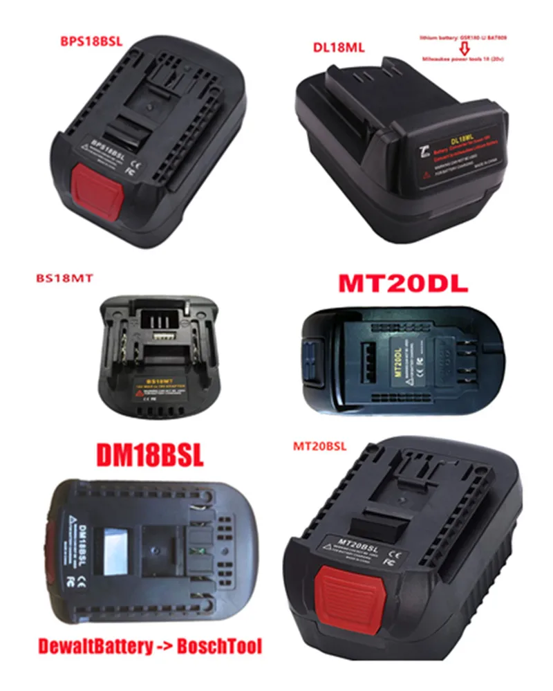 

Power Tool Adapter DM18M Converter Use Dewalt 18V Li-ion Battery on Makita Milwaukee Bosch Ryobi Hitache Metabo Worx Devon Tool