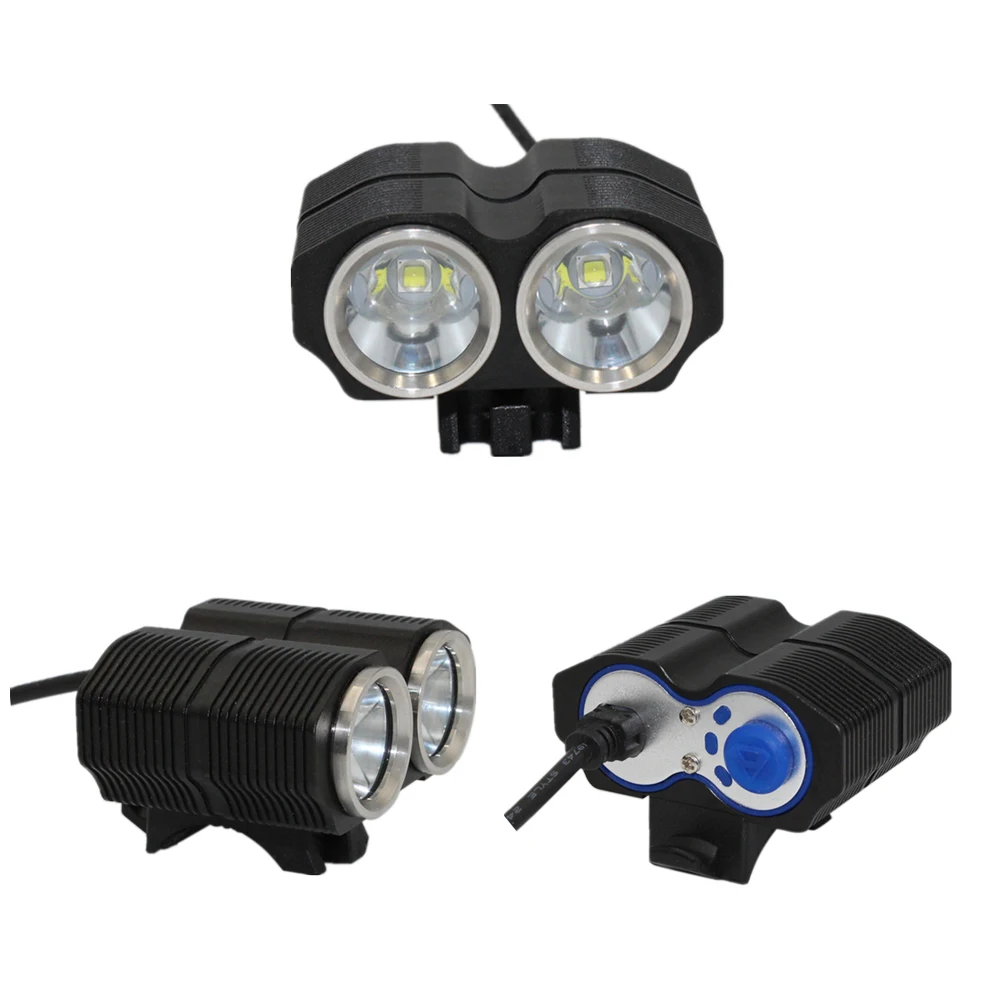 Велосипедный спорт вспышка светильник 2400LM 2x XM L2 светодиодный передний