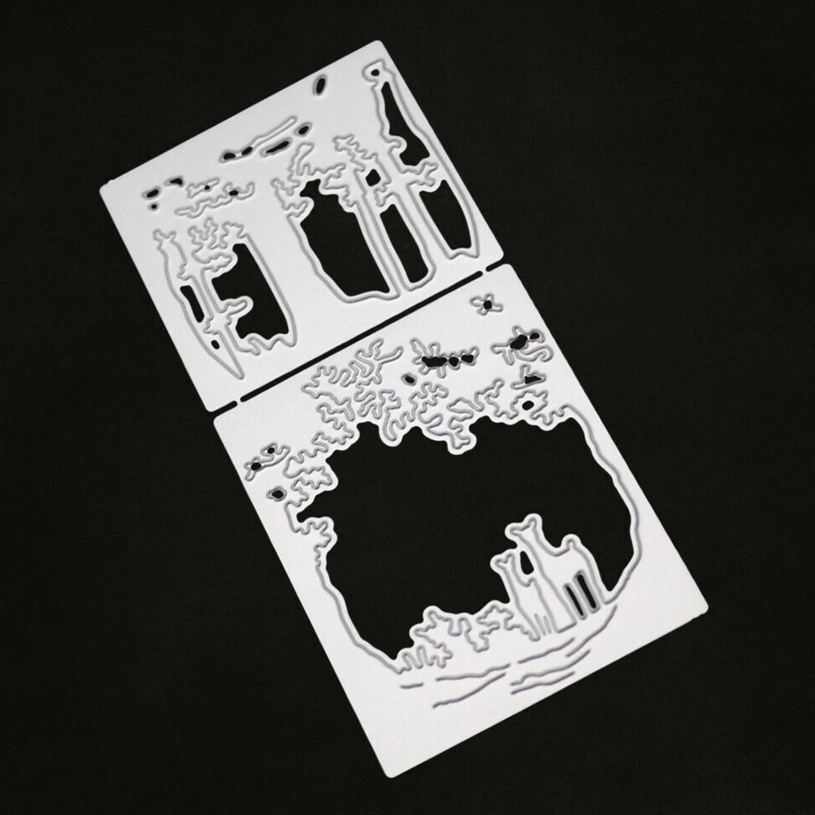 Шаблон для высечки рождественское Лось дерево лесной скраб День рождения