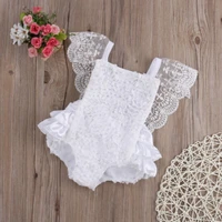 summer newborn baby girls clothes bodysuit lace ruffles short sleeve sunsuit white jumpsuit outfits clothes