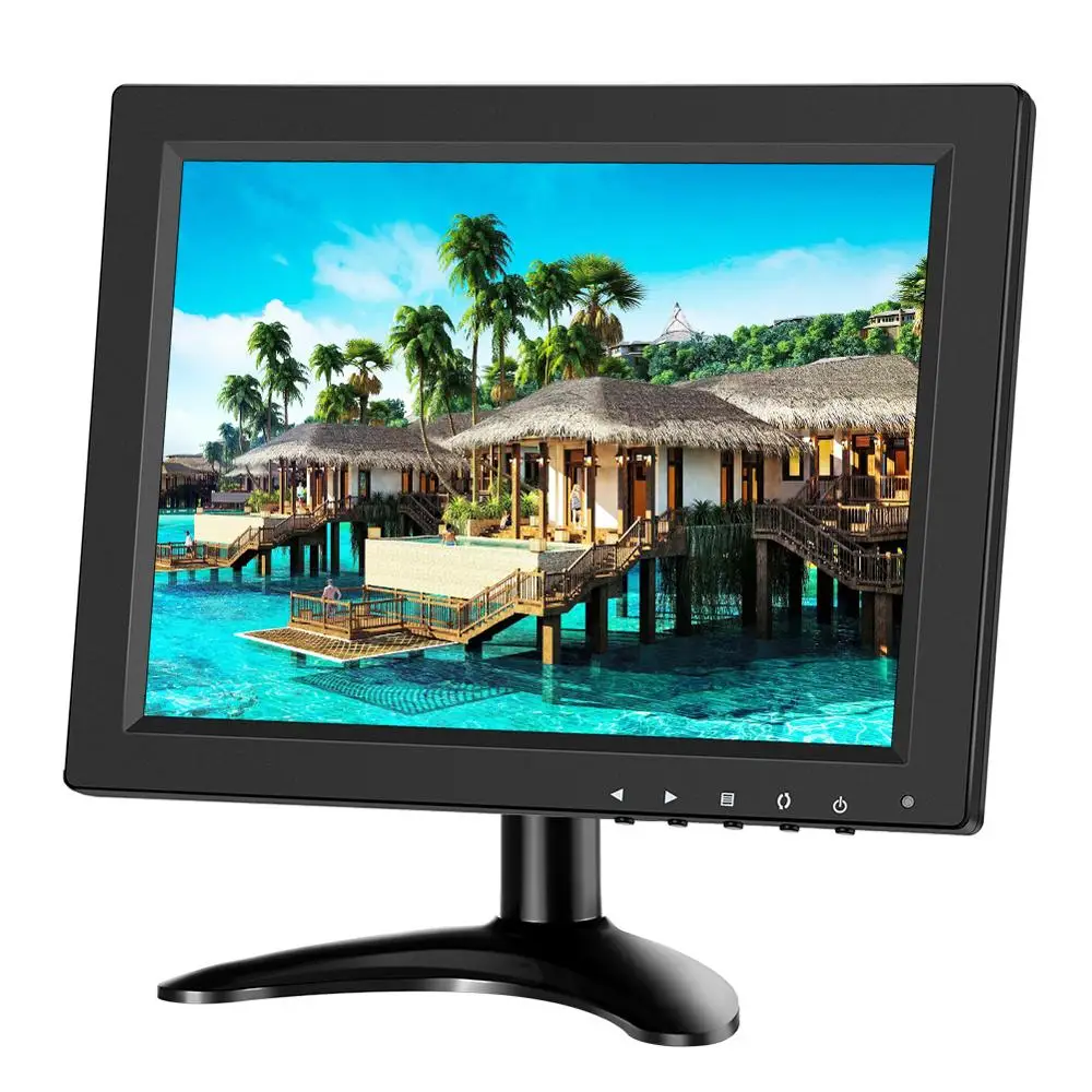 Eyoyo 10-дюймовый 1024x76 CCTV монитор маленький портативный HDMI ЖК-монитор IPS HD 4:3 с BNC VGA AV