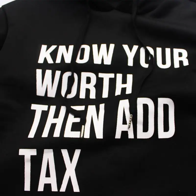 

Women Hoodie Black Pullover Outwear Letter Print Long-Sleeve