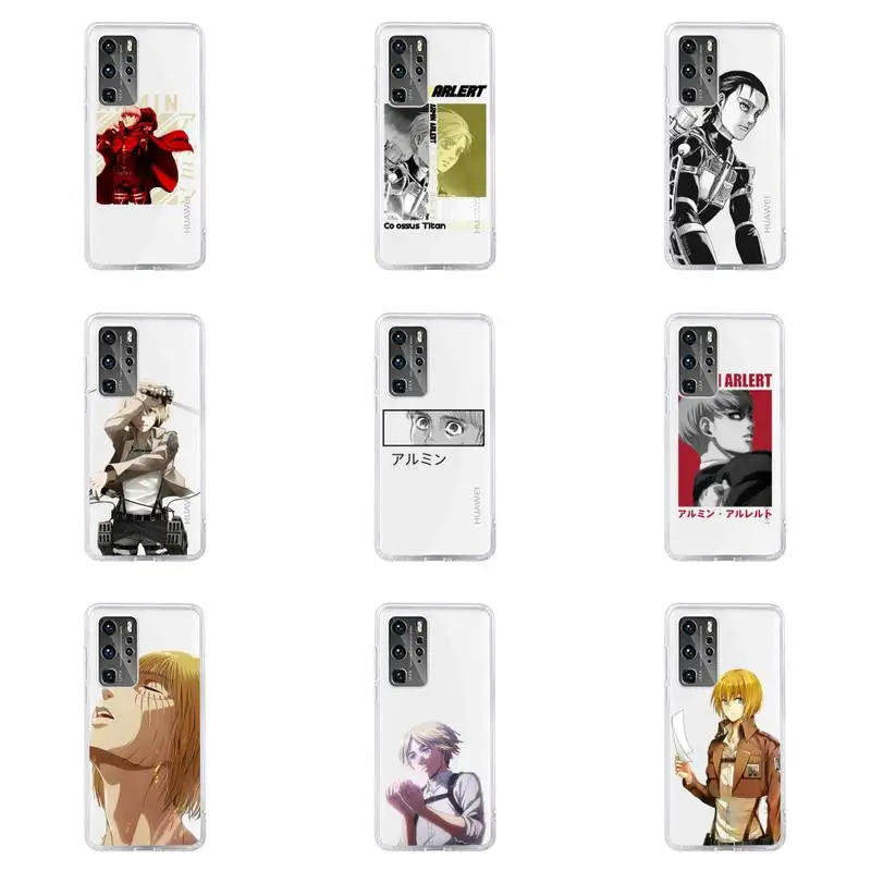

Armin Arlert Attack on Titan Phone Case Transparent For Huawei honor V 9 8 10 20 7 i S A C X pro lite play Soft TPU Mobile bags