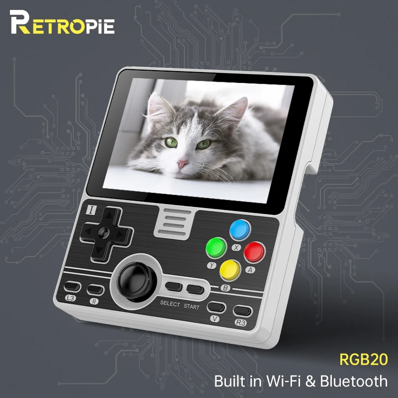 Полноразмерный экран Retropie POWKIDDY RGB20 3 5 дюйма IPS встроенный Wi-Fi модуль Мультиплеер