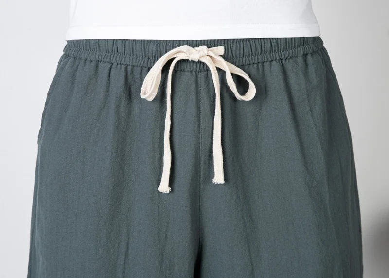 Брюки домашние мужские из хлопка и льна большие размеры 8XL | Мужская одежда