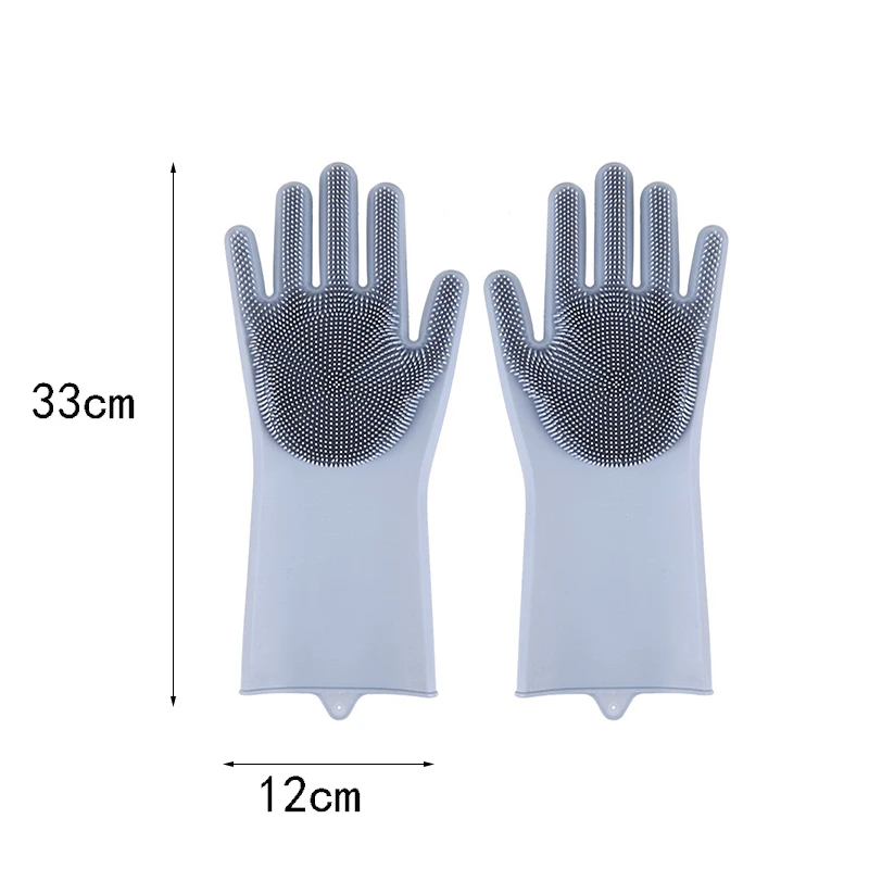 

1 Pair Silicone Gloves Kitchen Cleaning Dishwashing Gloves Magic Scrubber Rubber Dish Washing Gloves Tools Kitchen Gadgets New
