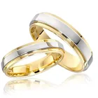 Кольца из титановой стали для женщин и мужчин, простые золотистыеСеребристые обручальные кольца 4 мм6 мм, Подарочные Кольца для пар, 316