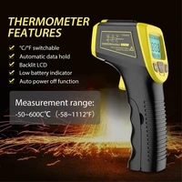 digital infrared thermometer non contact laser ir temperature lcd display gun pyrometer tester industrial temperature instrument