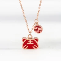 kofsac 2022 new year gift women fashion can change color red pink tiger pendant necklace 925 sterling silver necklaces jewelry