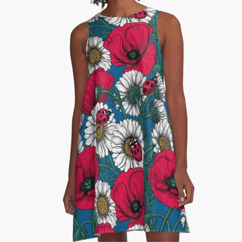 

Fashion Women summer dresses Yeah color Shirt Printed A-Line Boho Dress for women harajuku Sexy ladies mini short beach dress