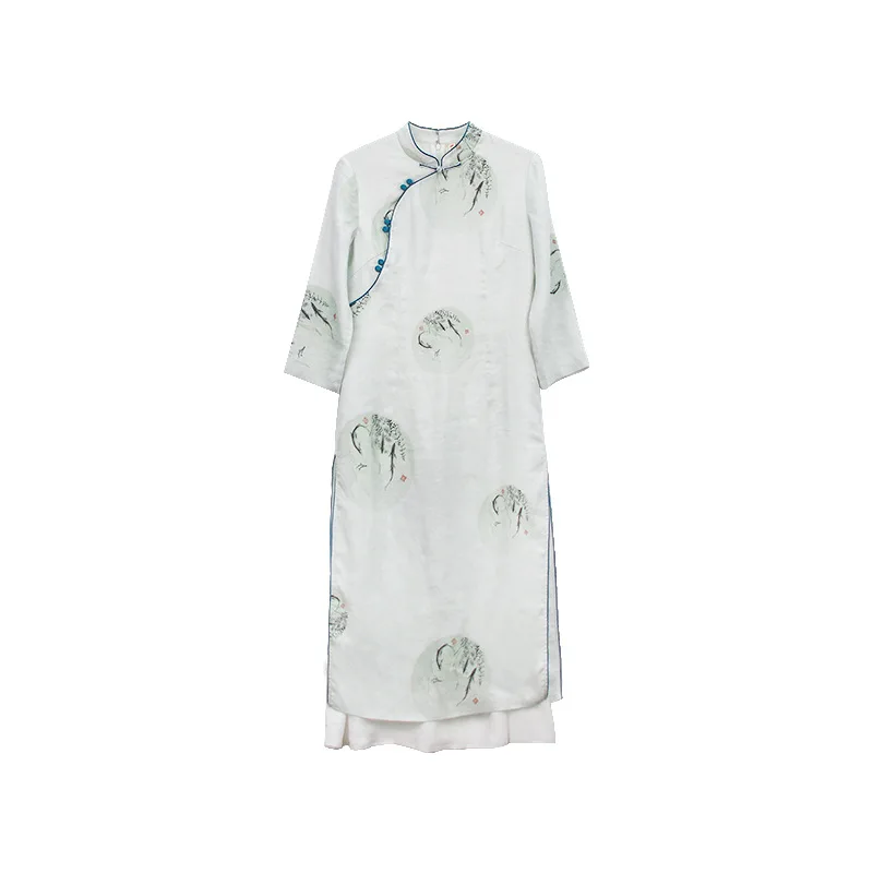 Современная традиционная китайская юбка-Чонсам hanfu летнее платье высокого