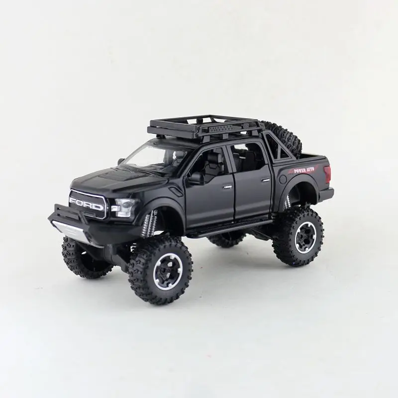 

Масштаб 1:32/литая металлическая модель/внедорожник для пикапа Ford/светильник и музыка/обучающий игрушечный автомобиль/подарок/Коллекция