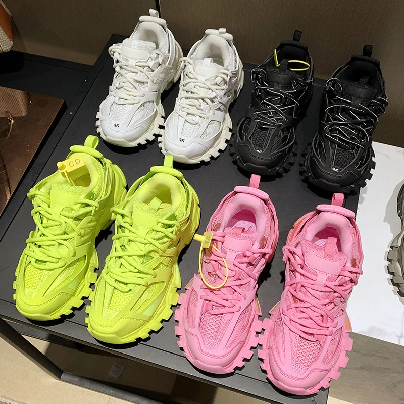 

Женские кроссовки 2021, модная обувь для Парижа, спортивные кроссовки, дизайнерские кроссовки, роскошная обувь на толстой вулканизированной ...