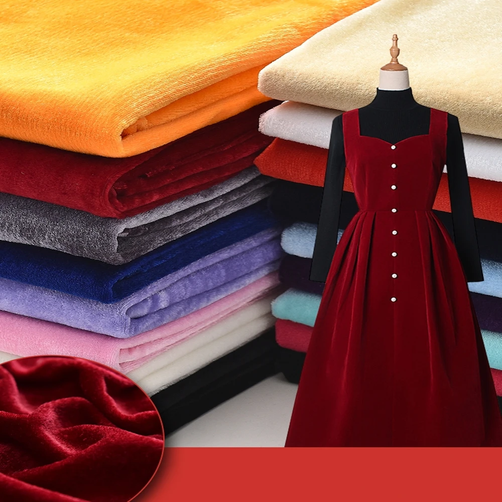 Бархатная ткань 30 цветов мягкая вязка Золотая шелковая бархатная материал для