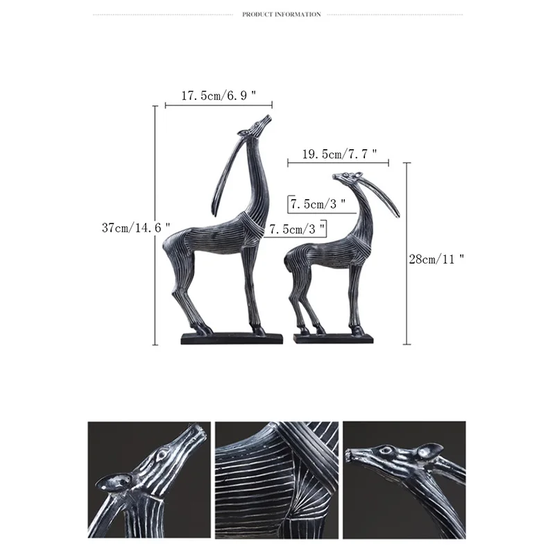 

Creative Resin Lucky Deer Figurines Ornaments Europe Retro Deer Miniature Statue Crafts Home Living Room Porch Decoration Gifts
