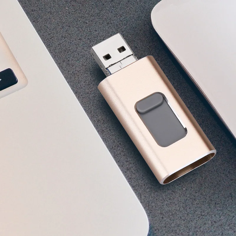 

Custom Logo Pendrive 128GB 3 in1 iPhone USB Flash Drive OTG 32GB 3.0 Cle Usb Flash Drive 64GB For for iPhone /Android/Tablet PC