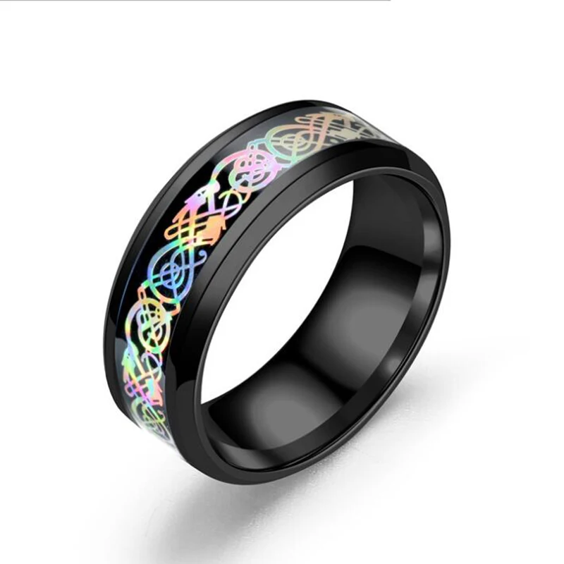 Кольцо унисекс из нержавеющей стали с ярким блестящим драконом | Украшения и