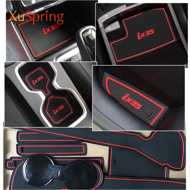 

Door Groove Mat Anti-slip Cup Pad Car Accessories For Hyundai ix35 2010 2011 2012 2013 2014 2015 LM Tucson ix