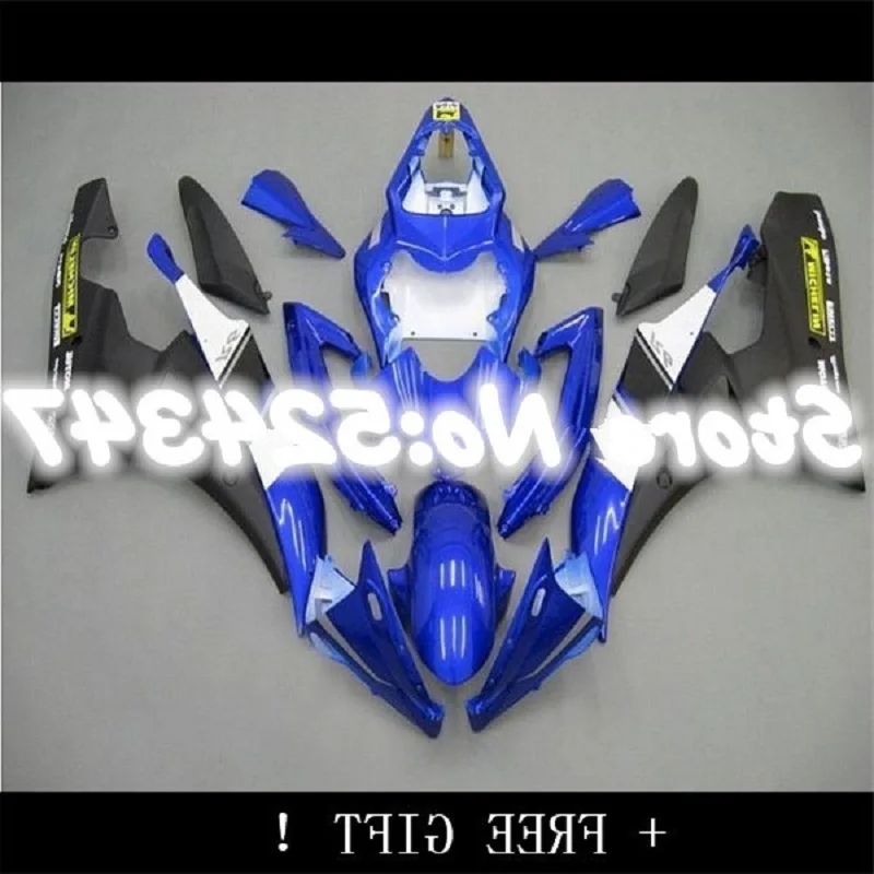100% подходит для кузова YAMAHA R6 комплект обтекателей 06 07 литье под давлением синий