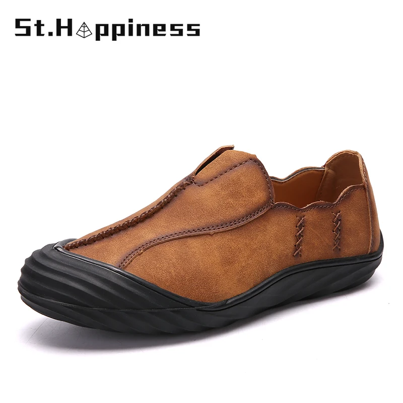 

2021 New Men's Leather Shoes Luxry Brand Designer Handmade Slip-On Loafers Moccasins Fashion Casual Soft Diveing Shoes Big Size