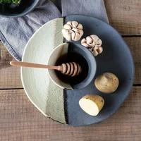 creative japanese dishes ceramic plates bowls tableware household hotel kitchen dinnerware round dinner dishes
