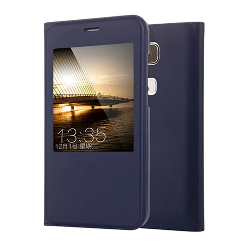 Dark Blue Кожаный чехол для huawei G8, чехол, 5,5 дюймов, натуральная кожа, смарт-чехол, откидная крышка для huawei G7 Plus/G8 GX8, чехол для телефона s - Цвет: Dark Blue