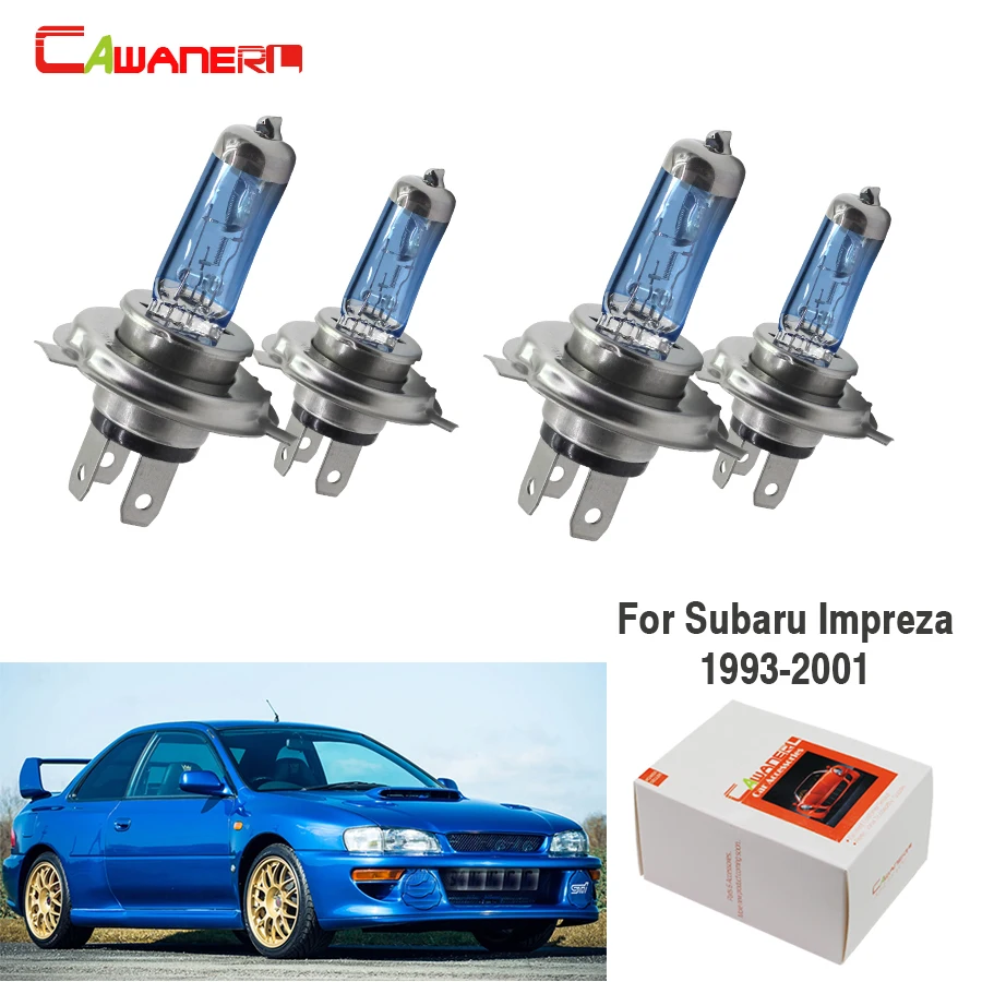 Галогенная лампа Cawanerl для Subaru Impreza 1993-2001 4 шт. H4 100 Вт 4300 К 12 В автомобисветильник