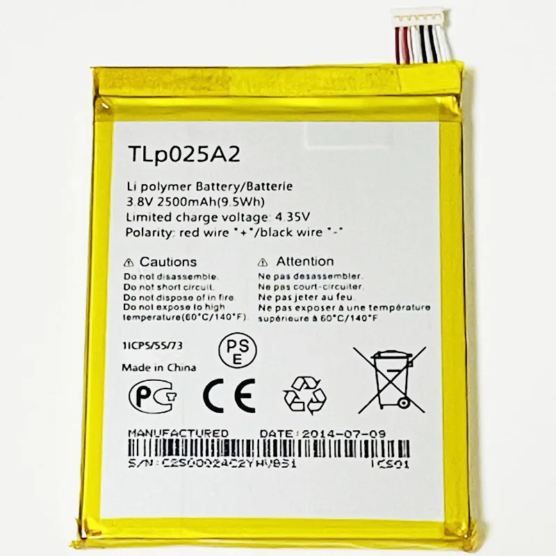 Аккумулятор 3 8 в 2500 мАч TLp025A2 для Alcatel One Touch Pop 2 5 0 7043Y 7043E 7043A 7043K | Мобильные телефоны