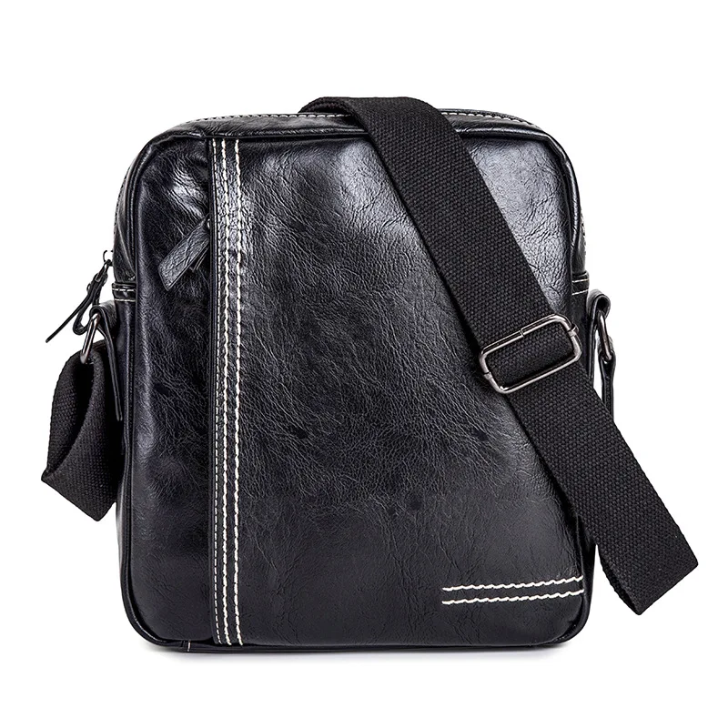 

Fashion Men's Bag Waterproof Soft PU Leather Crossbody Bags Zipper Solid Color Leisure Travel Outdoor Shoulder Messenger Bag