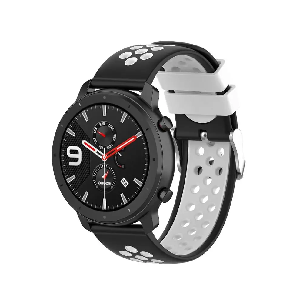 22 мм спортивный ремешок для часов Amazfit GTR 47 мм/Stratos Мягкий ТПУ Браслет samsung gear S3 Classic