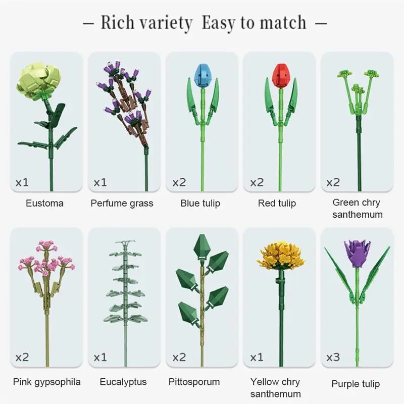 Искусственный букет модель строительного блока креативный цветов набор