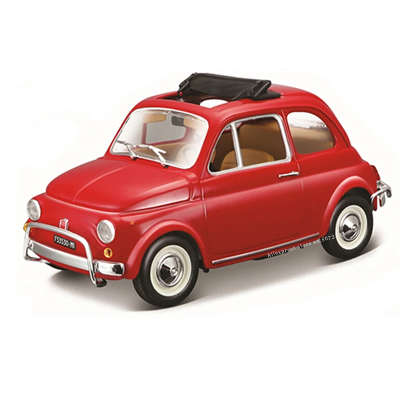 

Bburago 1:24 New 1968 Fiat 500L Convertible simulation alloy car model Collection gifts toy Boy Toys