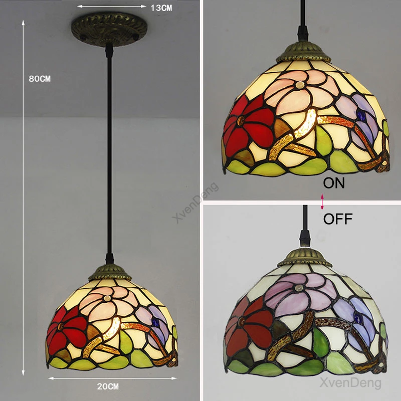 Tiffany витражное Стекло подвесной светильник с Винтаж Средиземноморский барокко