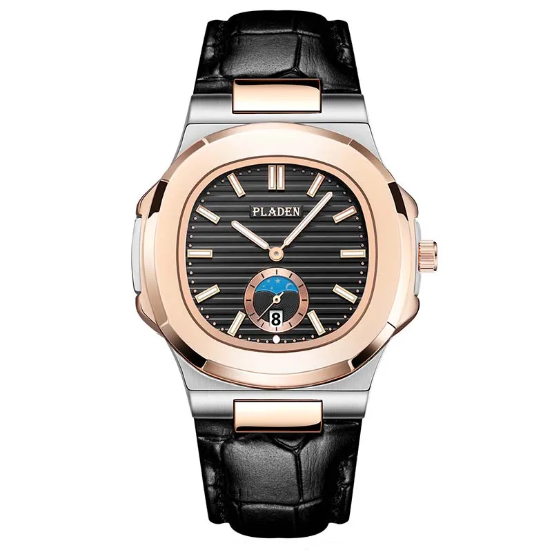 PLADEN Дайвинг хронограф наручные часы для мужчин s Водонепроницаемый Кварцевые часы мужские из нержавеющей стали люксовый бренд Мужские часы Relogio Masculino - Цвет: PL1013