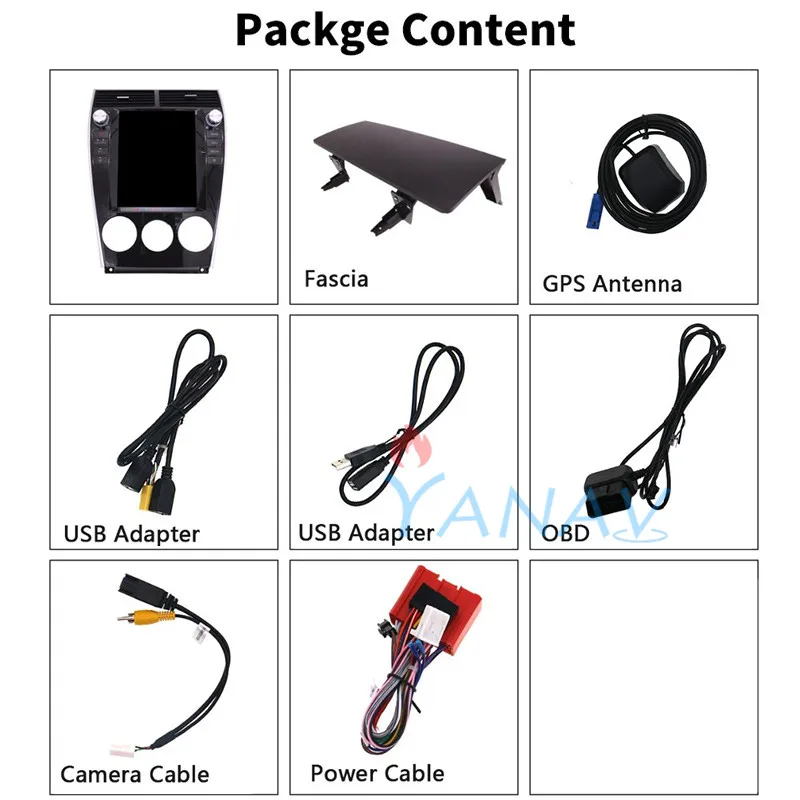 

10.4 inch Tesla style Android 9.0 car GPS navigation For-Mazda 6/Mazda6 2004-2015 Car Radio Stereo multimedia player DVD player