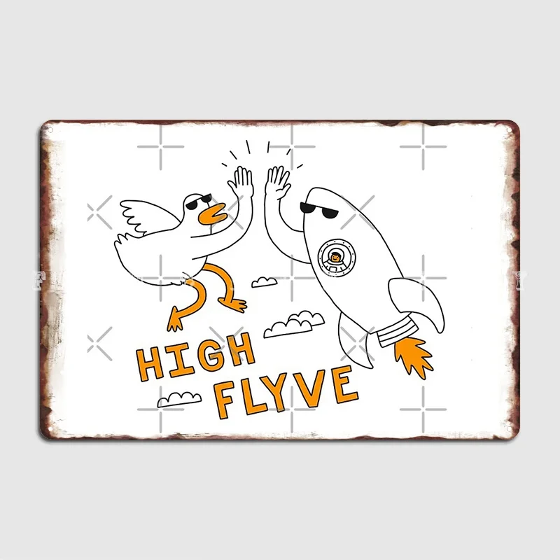 

High Flyve Poster Metal Plaque Club Party Cinema Designing Wall Plaque Tin Sign Posters