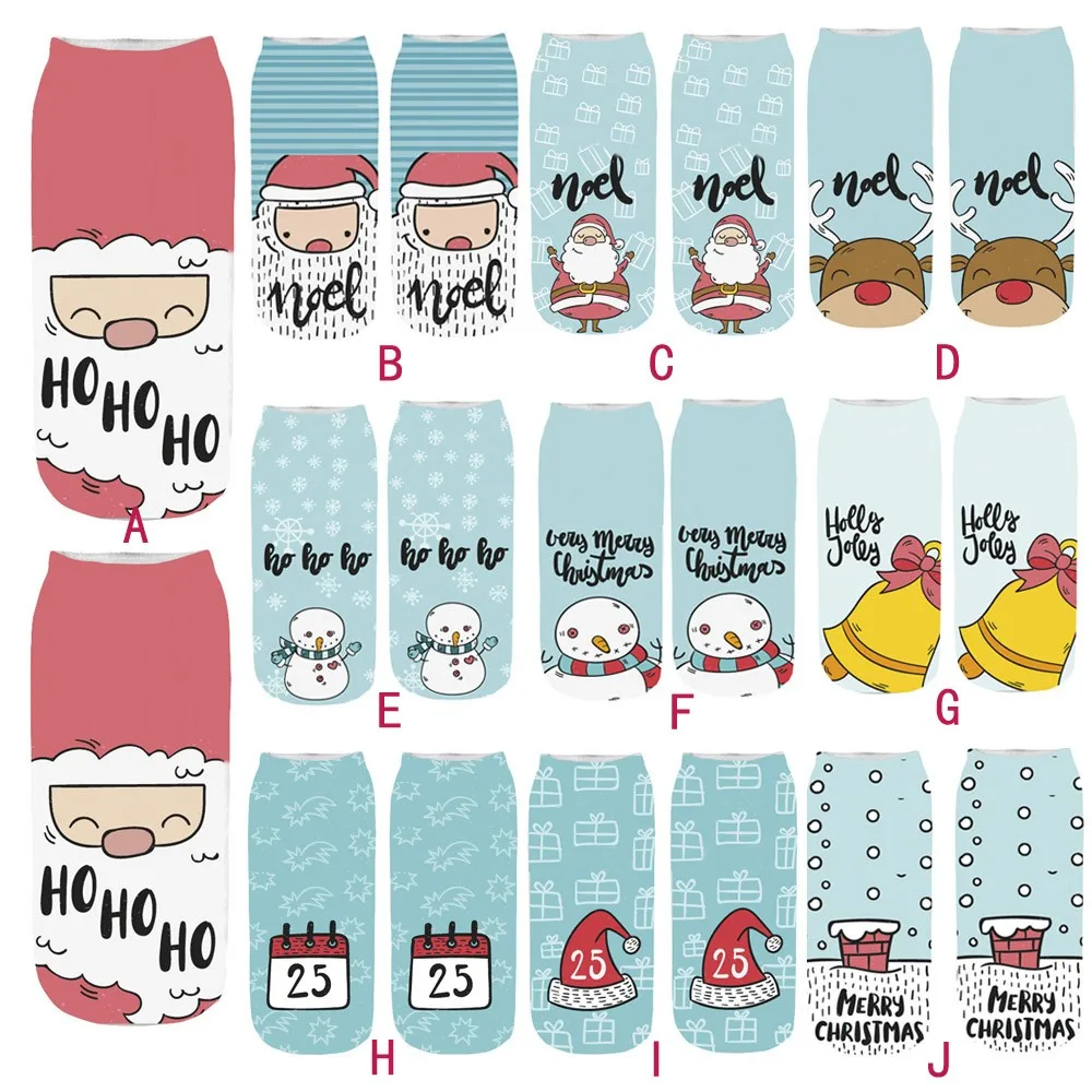 Женские рождественские носки женские зимние теплые 3D мультфильм снеговик с