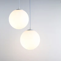 simple white glass ball hanging lamps modern light fixture dining room bedroom living room pendant art home decor pendant lamps