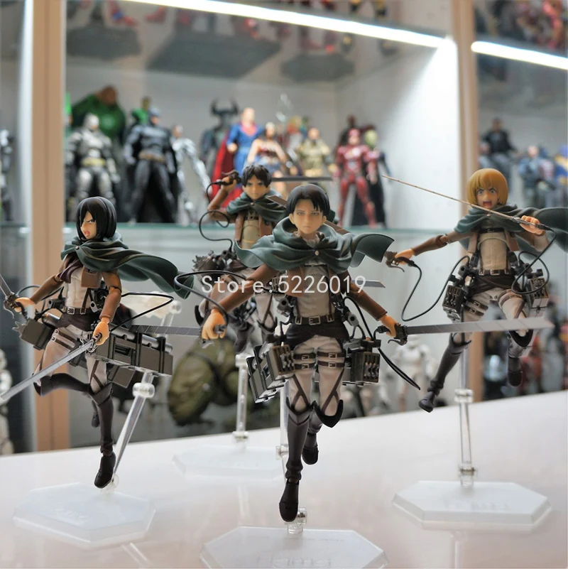 

15cm Attack On Titan Anime Figure 207# Eren Yeager Figure 203# Mikasa Ackerman Action Figure 213# Levi Ackerman Figurine Toys
