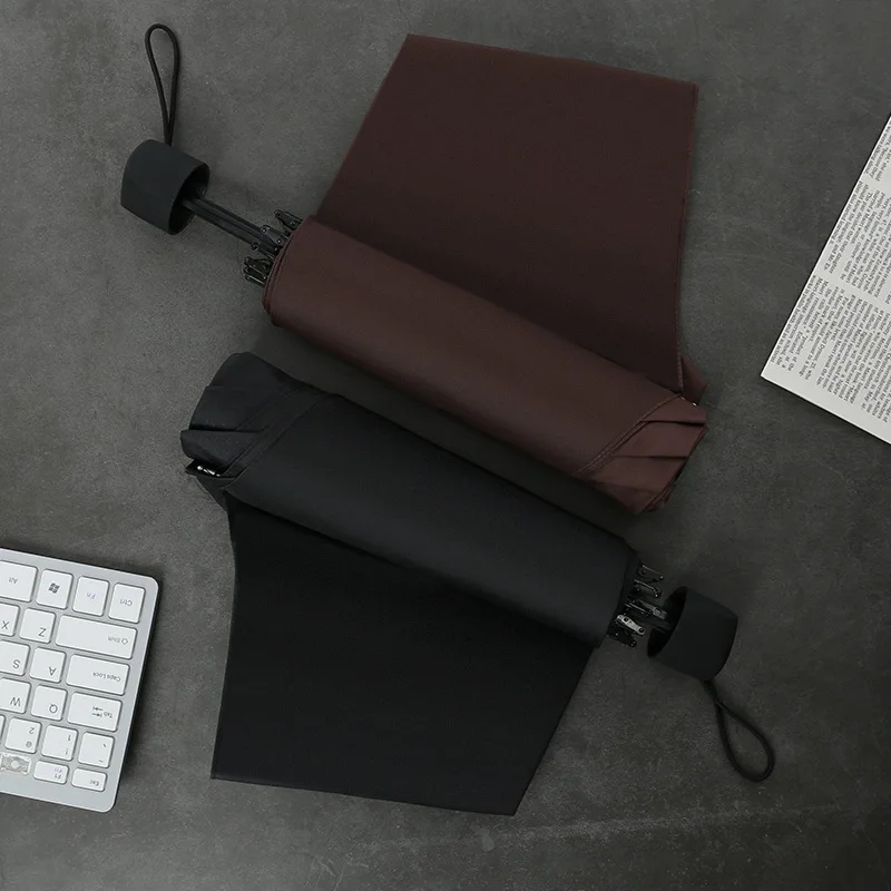 Складной зонт для мужчин и женщин ручной однотонный складной бизнеса обратной