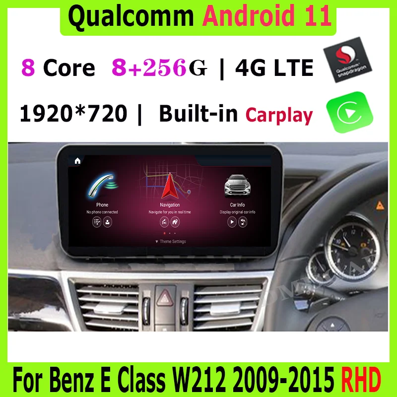 

10.25" Android 11 8+256G Snapdragon Multimedia GPS Radio for Mercedes Benz E Class W212 E200 E230 E260 E300 S212 2009-2015 RHD