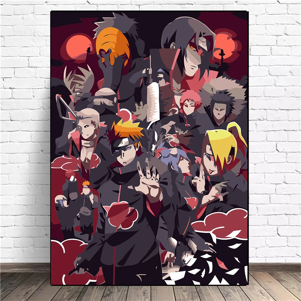 Поп аниме постеры DIY Краска по номерам Рисунок Картина на холсте классический