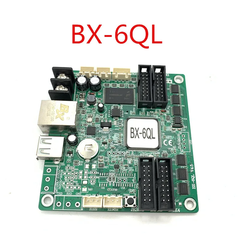 

BX-6QL Network and USB ports Asynchronous full color LED screen controller card comes with 4 HUB75E supports 1/32 scan