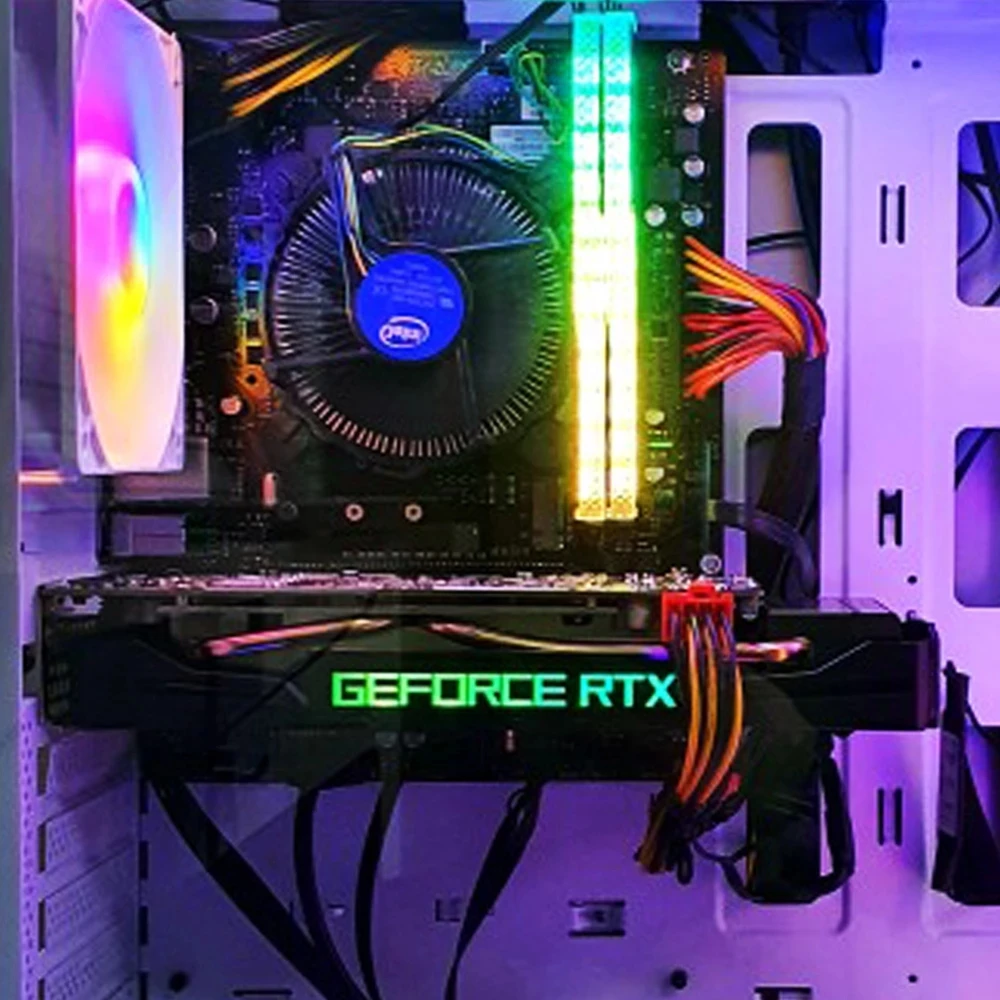 PC Case DIY RGB VGA Side Panel RTX 3070 3080 3090 Graphics Card GPU Lighting Backplate Board ROG 5V 3PIN ARGB M/B AURA SYNC | Компьютеры и