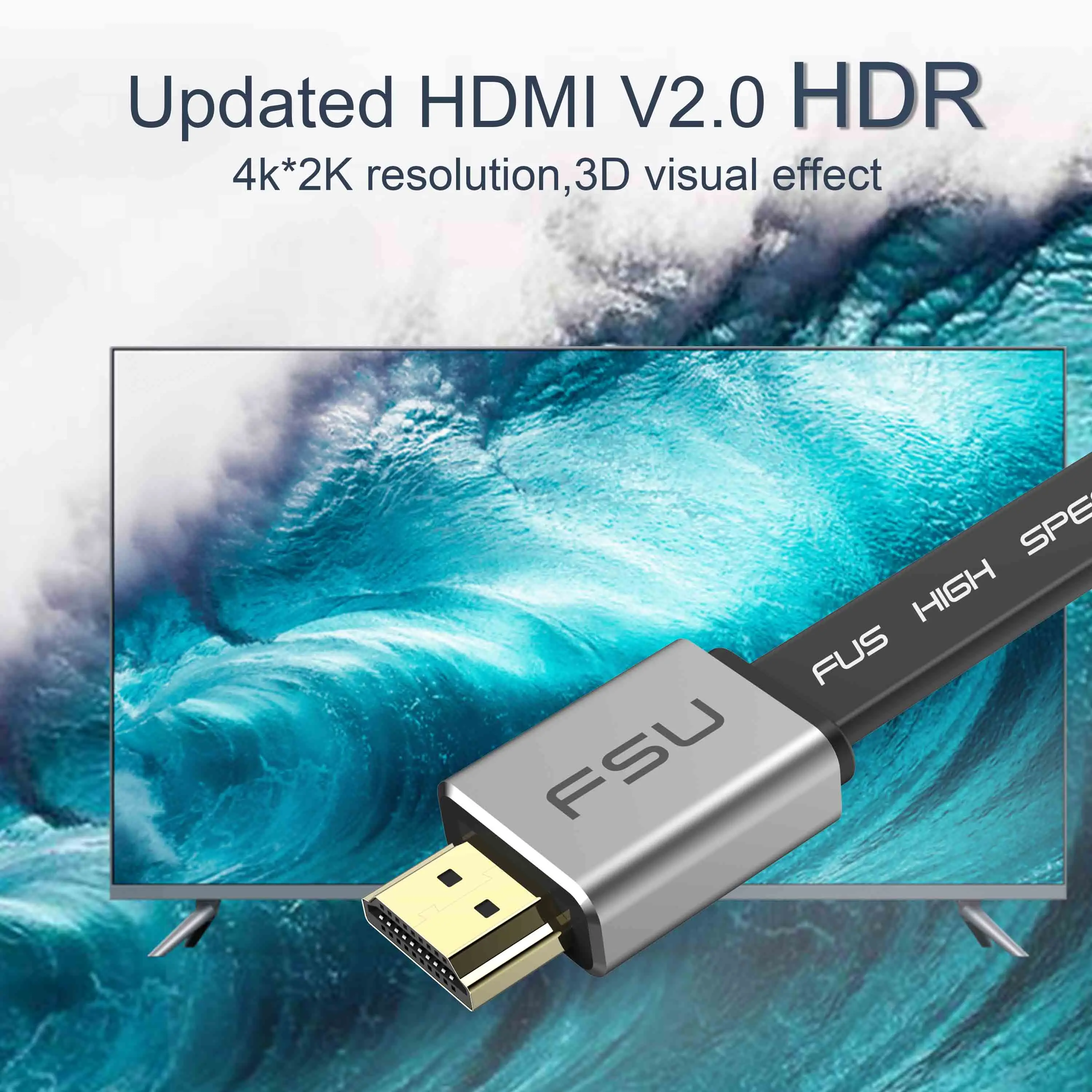 HDMI совместимый кабель 4K/60Hz алюминиевый сплав 2 0 аудиокабель переключатель