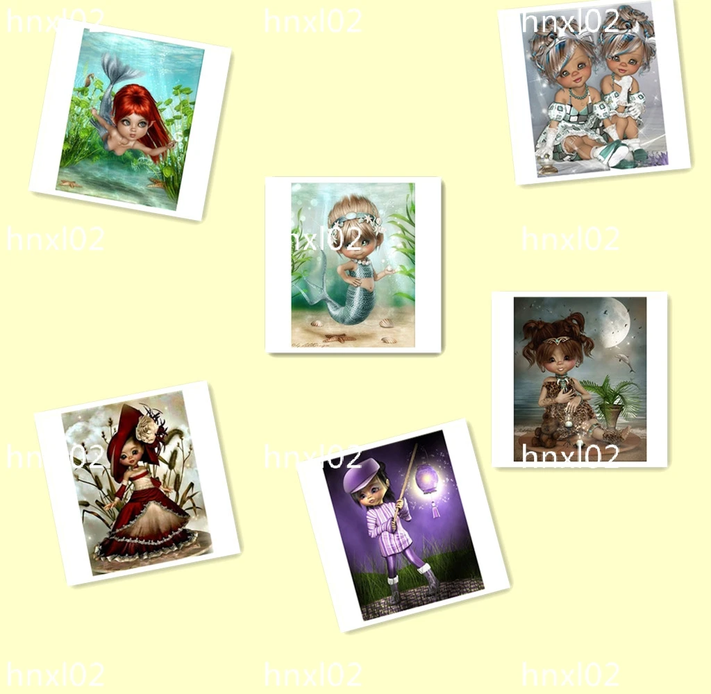 

Double doll DIY 5D Diamond Painting by Number Kits Full Round Drill Rhinestone Embroidery Cross Stitch Gifts