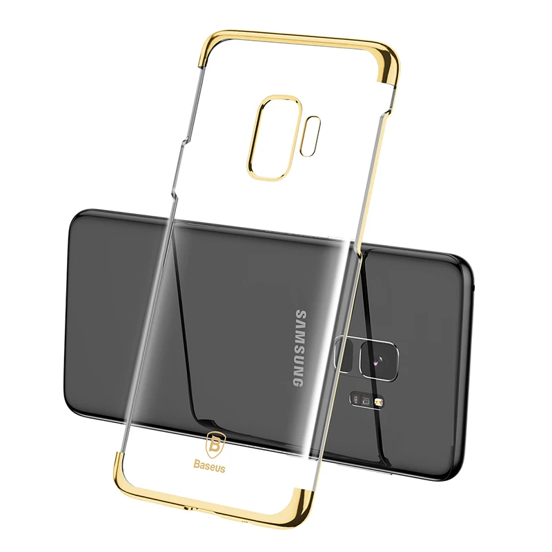 Baseus Luxury Plating Phone Case For Samsung Galaxy S9 Plus Coque Ultra Thin Soft Silicone Back Cover For Galaxy s9 Fundas - Цвет: Золотой