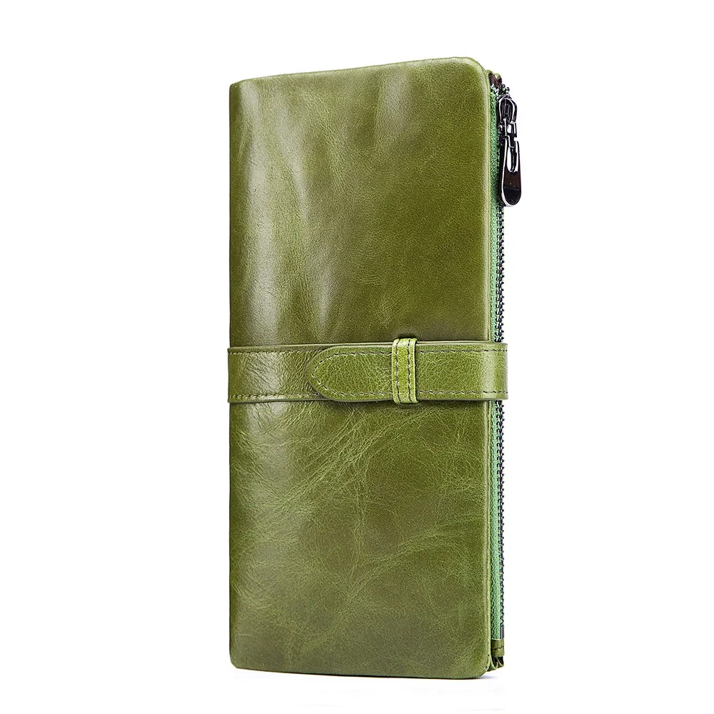 Длинный кошелек из натуральной воловьей кожи для женщин Дамский держатель карт