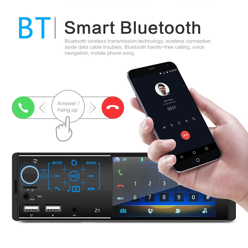 Автомагнитола 1 Din аудио стерео USB AUX FM mp5-плеер Bluetooth Автомобильный мультимедийный