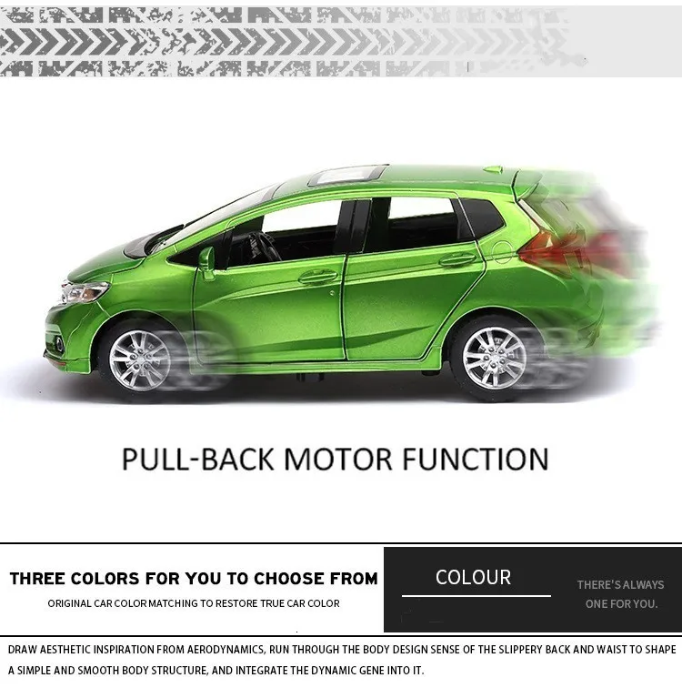 1:32 15,8 см Honda Fit Модель автомобиля игрушки с Люком и светильник функция оттягивания литые Автомобили Модель хэтчбек автомобиль игрушка для мальчиков